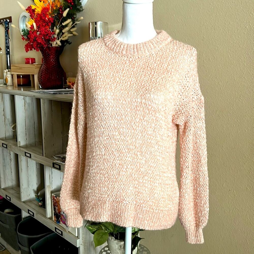 Madewell Baez Sweater XS Wool Alpaca Blend Pullover Knit Cozy Soft light pink